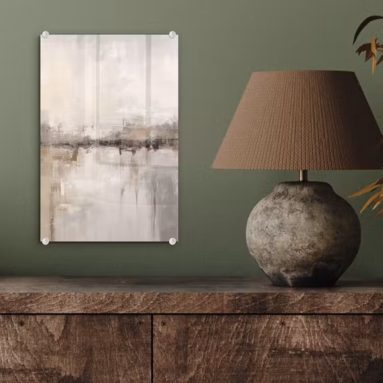 Glas schilderij - Moderne kunst - Abstract - Beige — 4