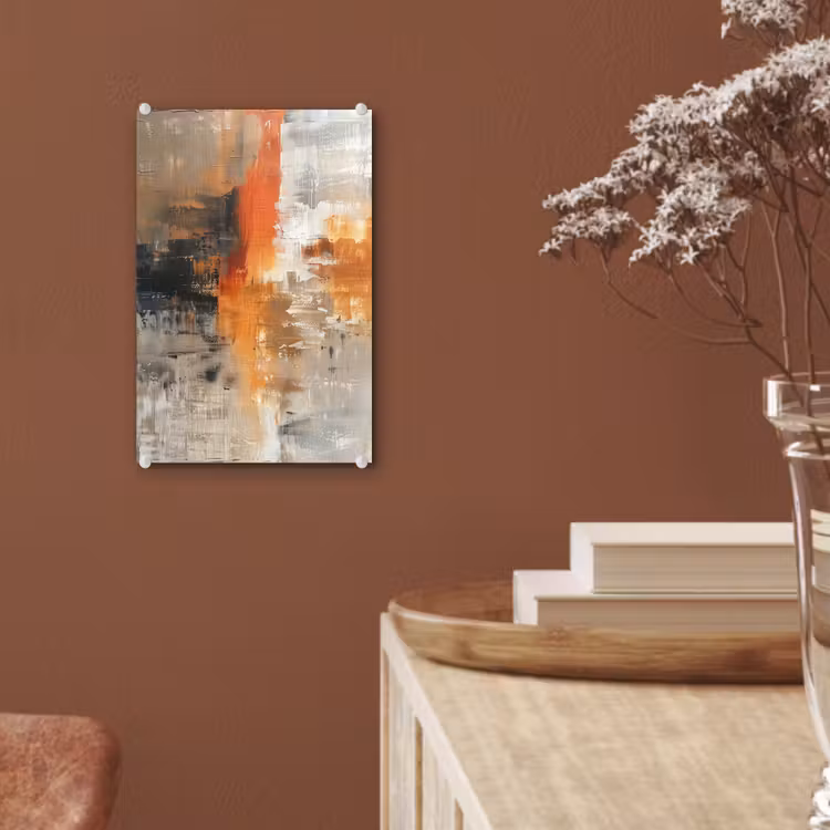 Glas schilderij - Moderne kunst - Abstract - Goud - Grijs — 6