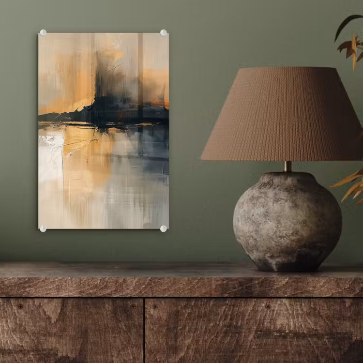 Glas schilderij - Moderne kunst - Abstract - Zwart — 4