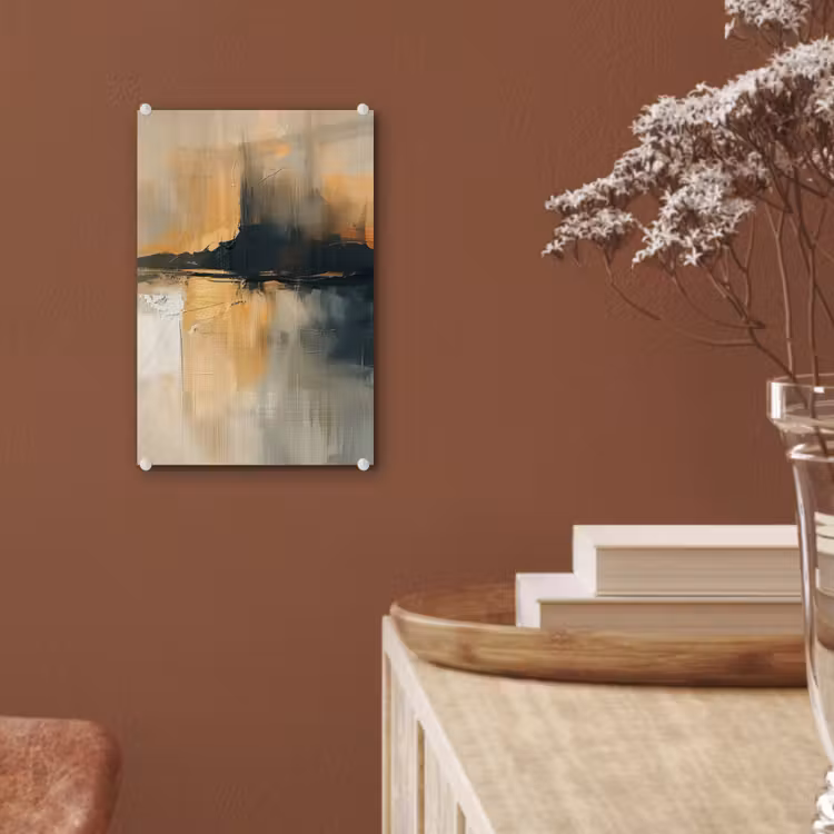 Glas schilderij - Moderne kunst - Abstract - Zwart — 6