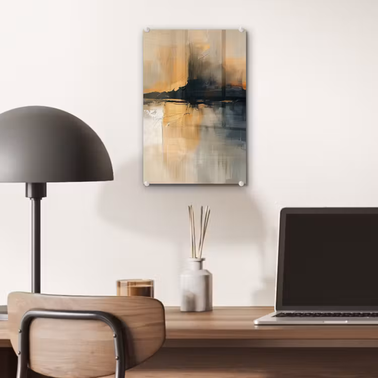 Glas schilderij - Moderne kunst - Abstract - Zwart — 7