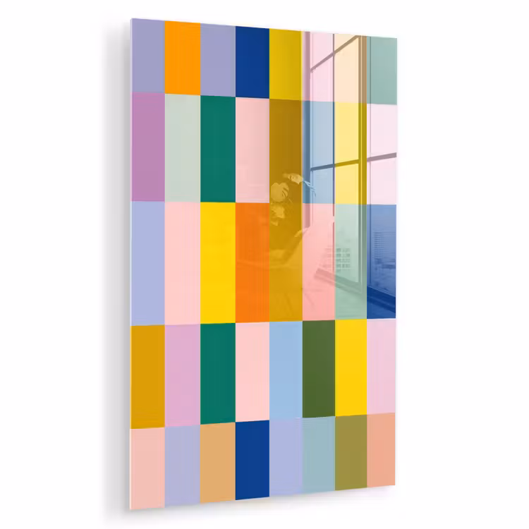 Glas schilderij - Stroken - Blauw - Patroon - Abstract — 1
