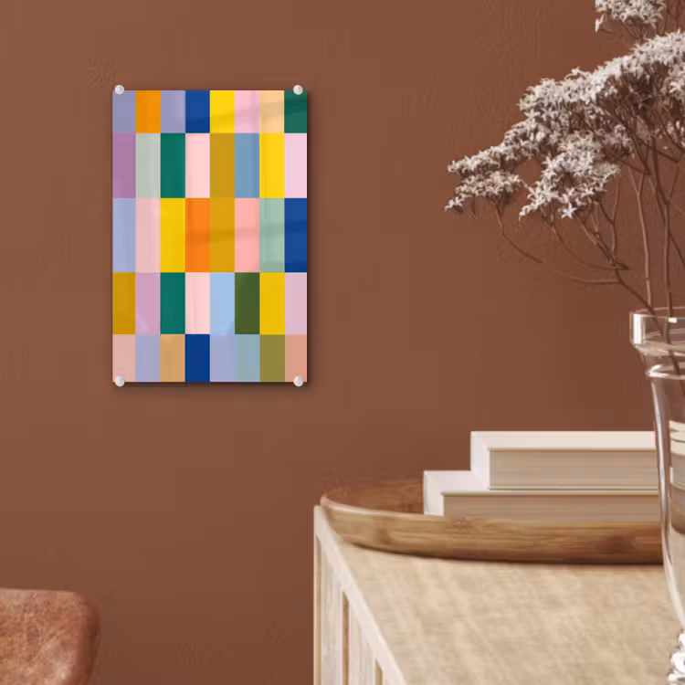 Glas schilderij - Stroken - Blauw - Patroon - Abstract — 6