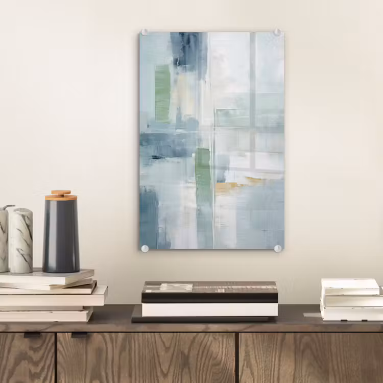 Glas schilderij - Verf - Moderne kunst - Abstract - Grijs — 2
