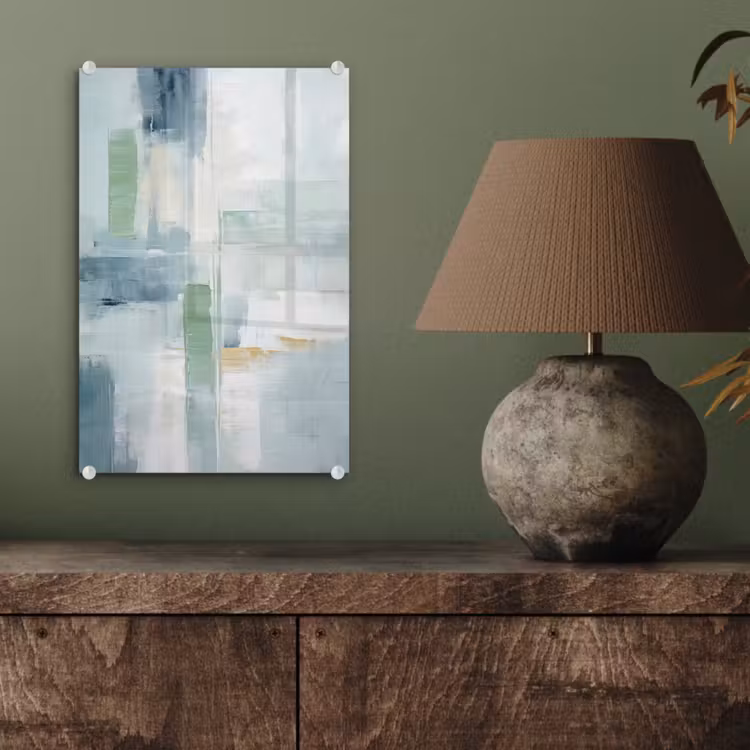 Glas schilderij - Verf - Moderne kunst - Abstract - Grijs — 4
