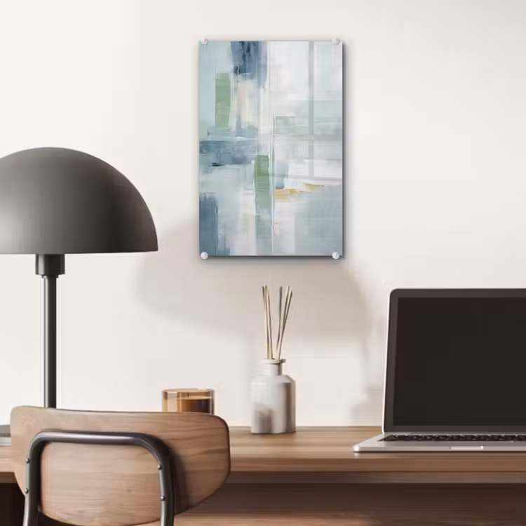 Glas schilderij - Verf - Moderne kunst - Abstract - Grijs — 7