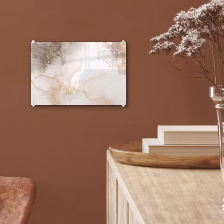 Glas schilderij - Marmer - Bruin - Gouden — 5
