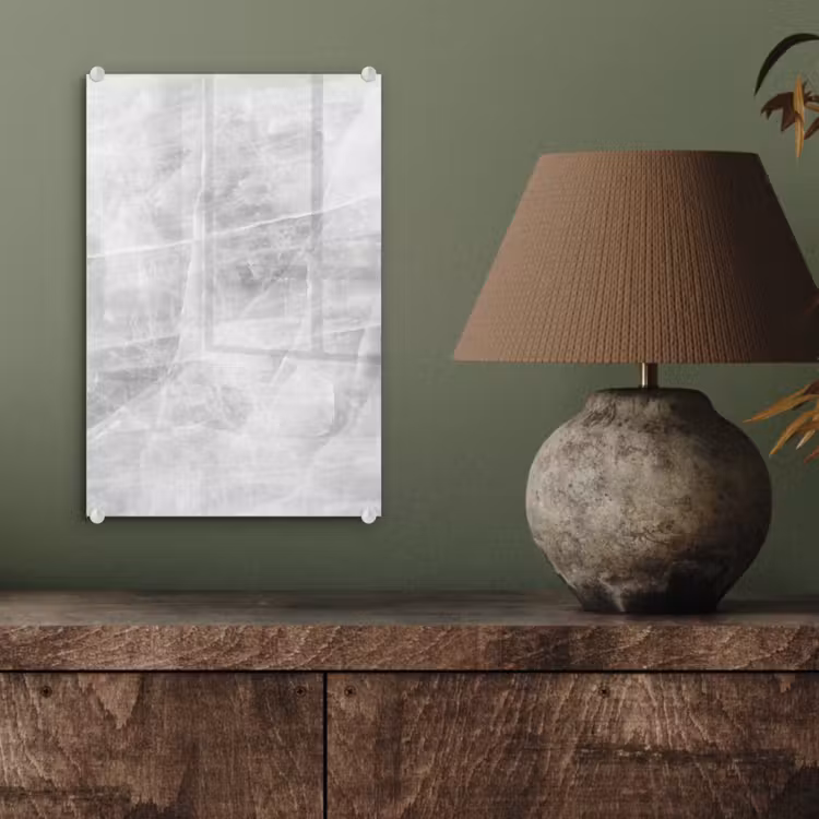 Glas schilderij - Marmer - Steen - Wit - Luxe - Marmerlook — 3