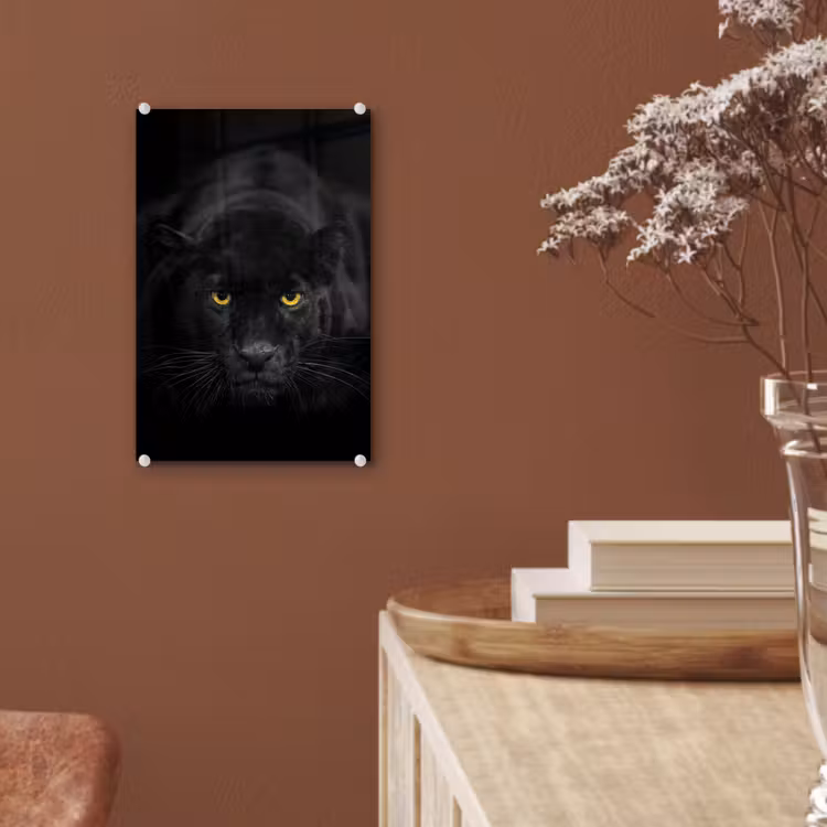 Glas schilderij - Panter - Dieren - Zwart - Ogen — 6