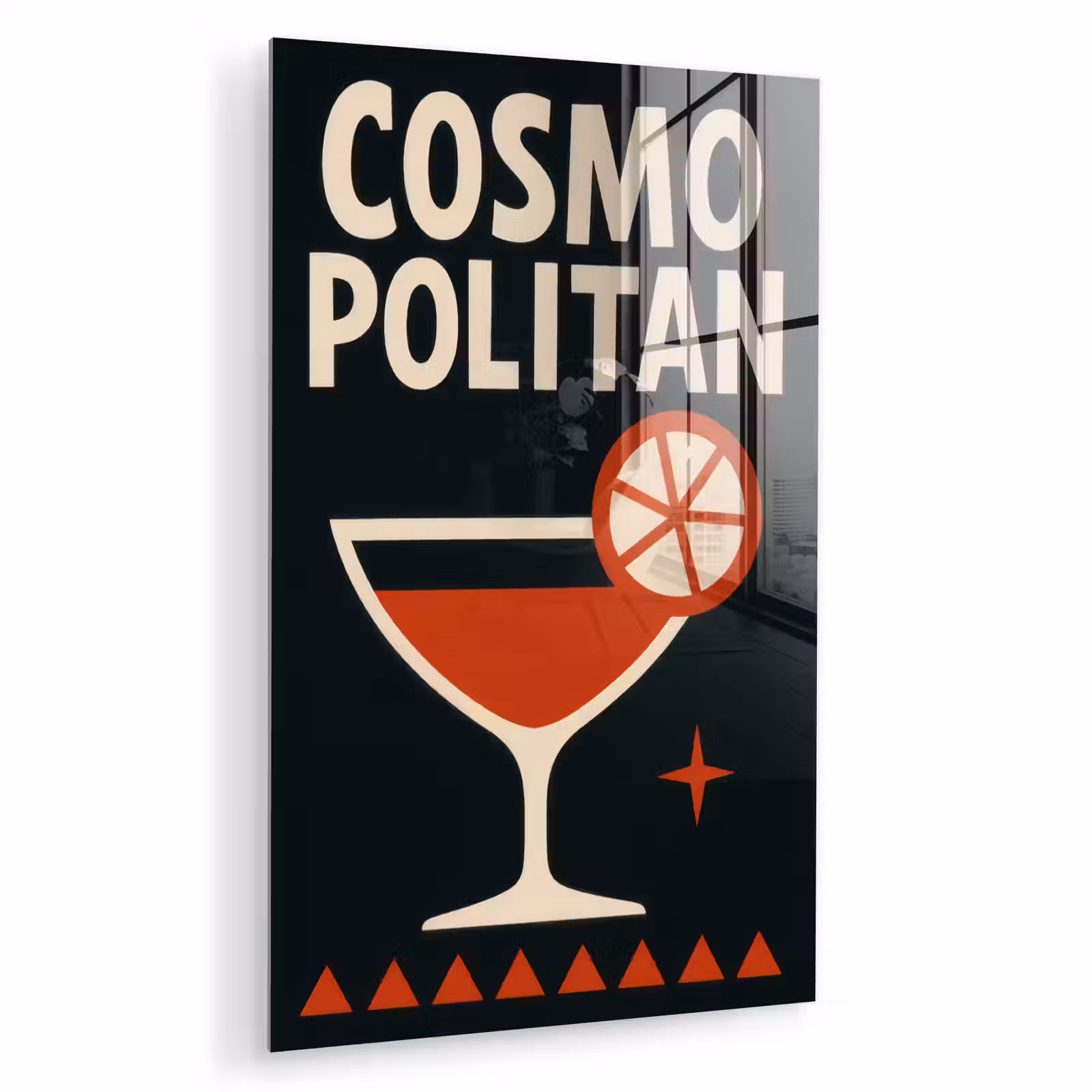 Glas schilderij - Cocktail - Zwart - Illustratie — 1
