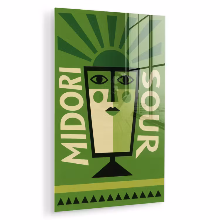 Glas schilderij - Grafisch - Art - Cocktail - Groen — 1