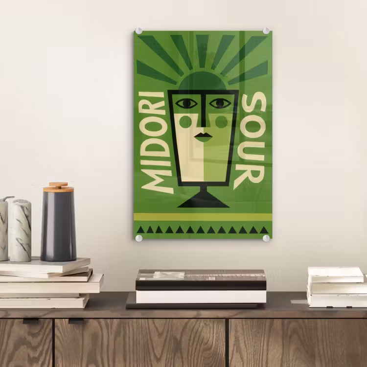Glas schilderij - Grafisch - Art - Cocktail - Groen — 2
