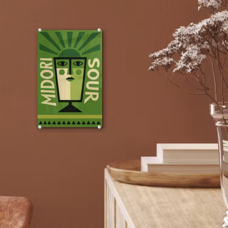 Glas schilderij - Grafisch - Art - Cocktail - Groen — 6
