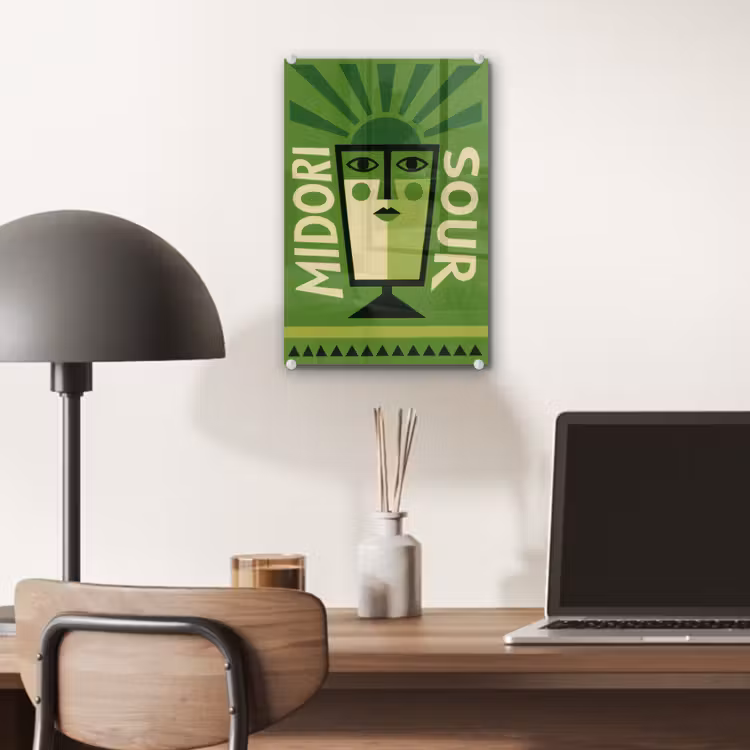 Glas schilderij - Grafisch - Art - Cocktail - Groen — 7