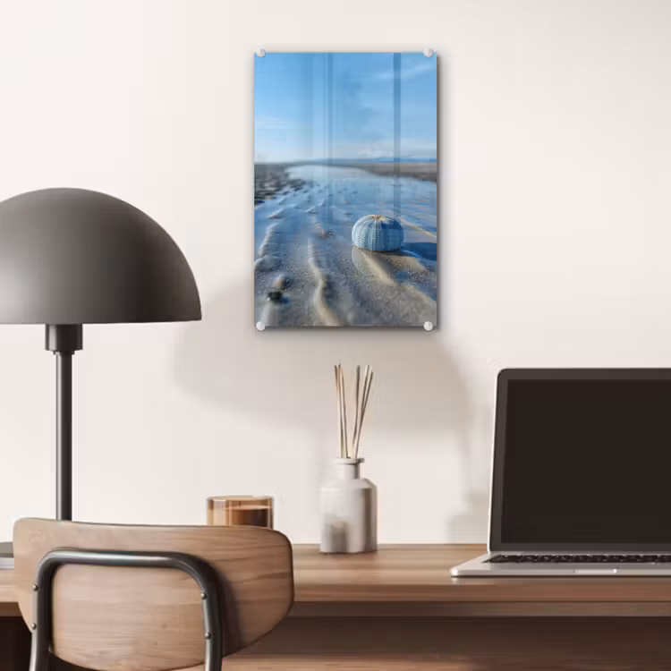 Glas schilderij - Strand - Schild - Water - Blauw — 7