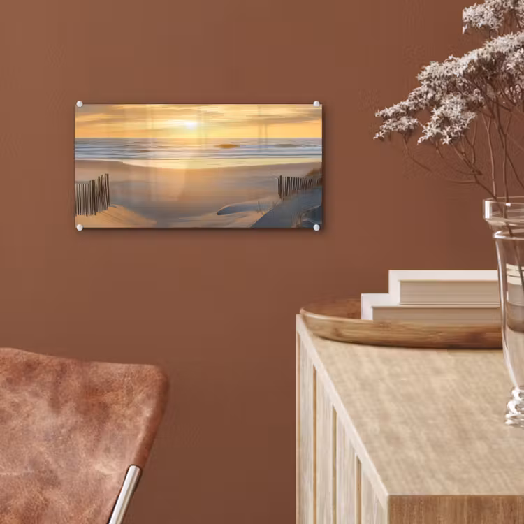 Glas schilderij - Strand - Duinen - Zonsondergang — 6