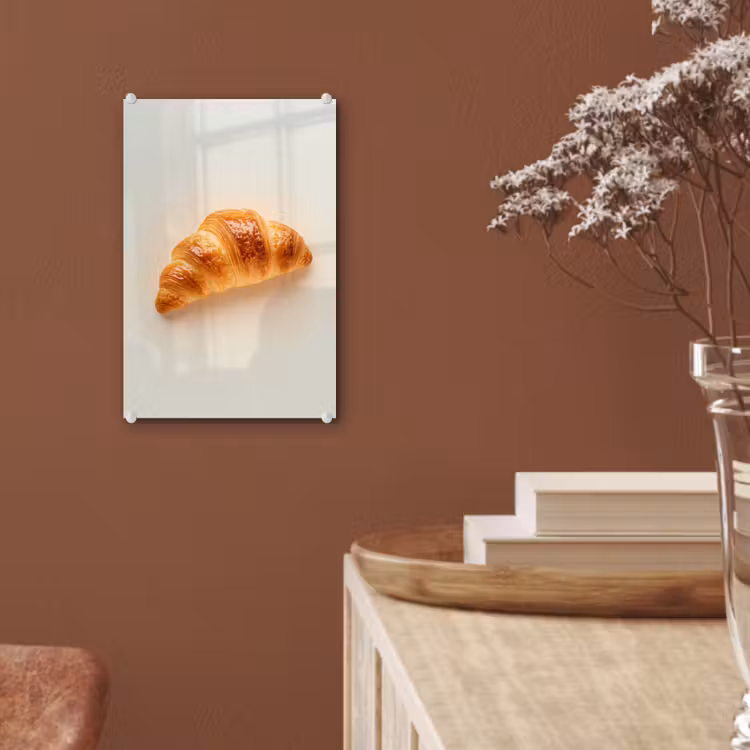 Glas schilderij - Croissant - Brood - Beige — 6