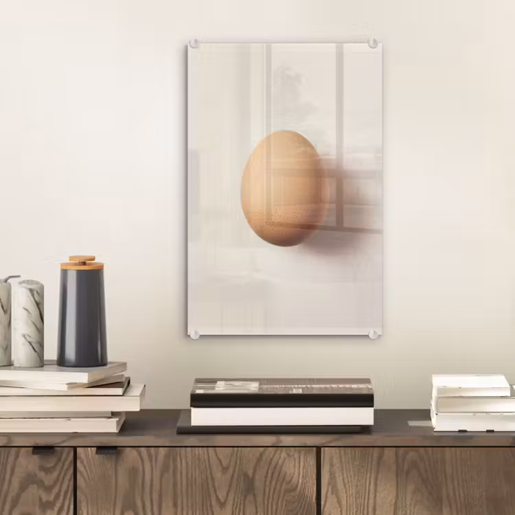 Glas schilderij - Ei - Beige - Ovaal - Egaal — 2
