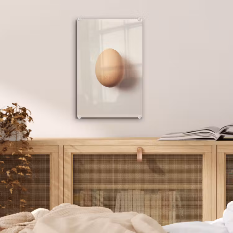 Glas schilderij - Ei - Beige - Ovaal - Egaal — 5