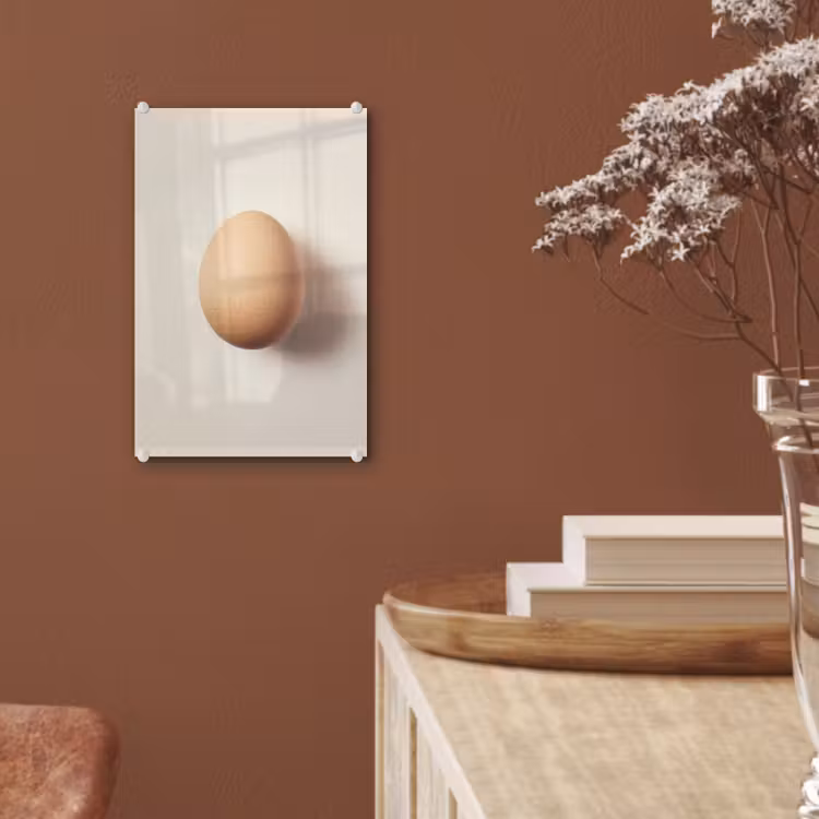 Glas schilderij - Ei - Beige - Ovaal - Egaal — 6