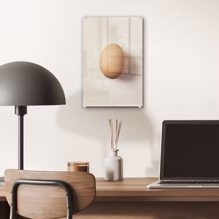 Glas schilderij - Ei - Beige - Ovaal - Egaal — 7