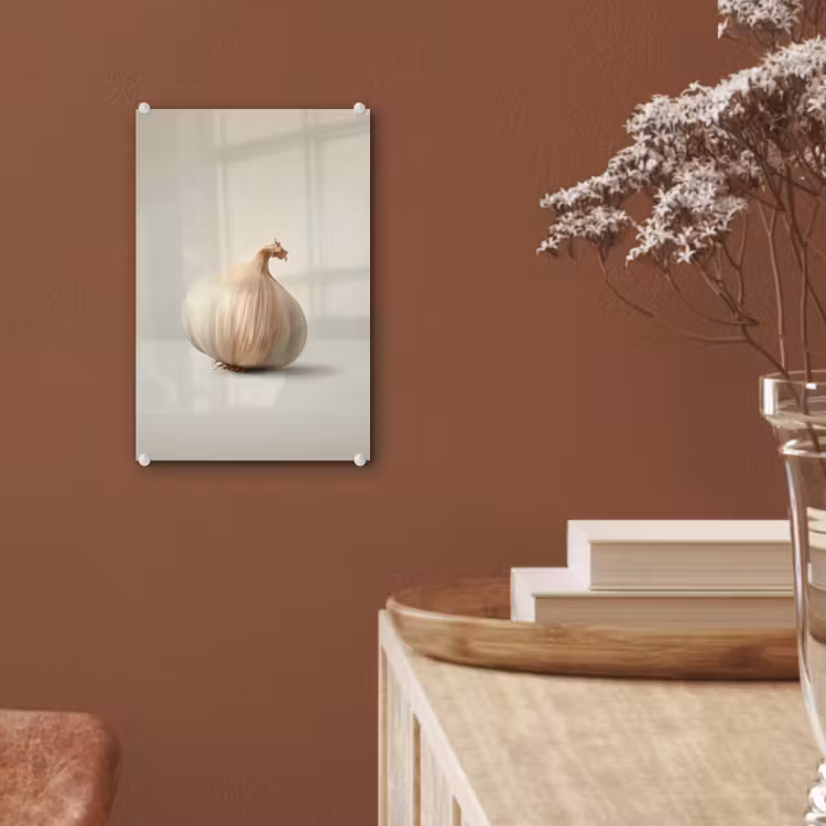 Glas schilderij - Knoflook - Natuurlijk - Beige — 6