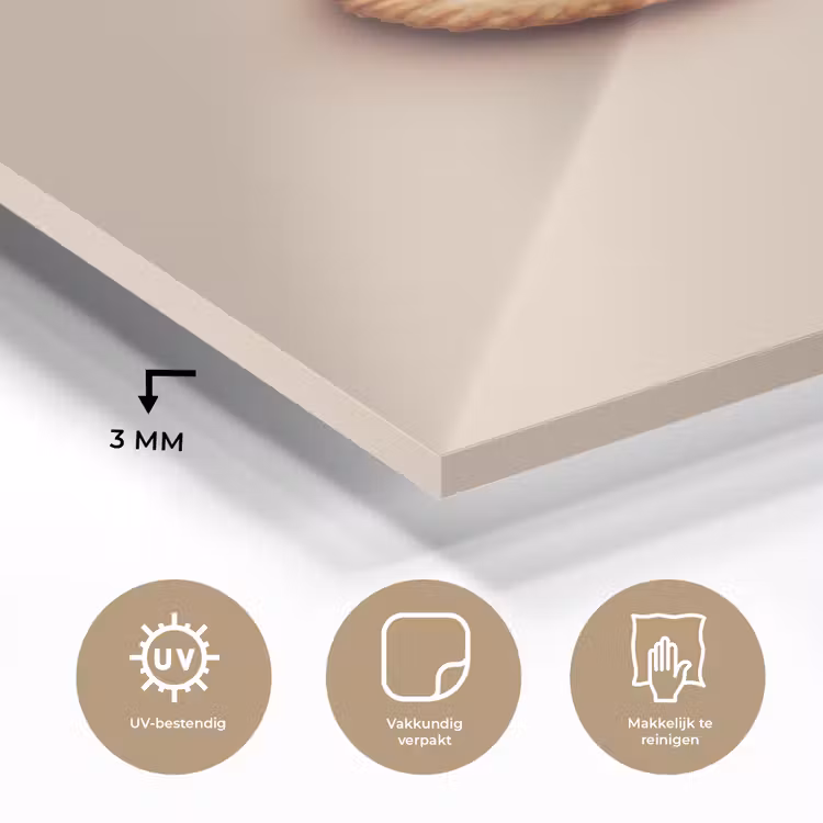 Glas schilderij - Koekje - Kruimels - beige — 3