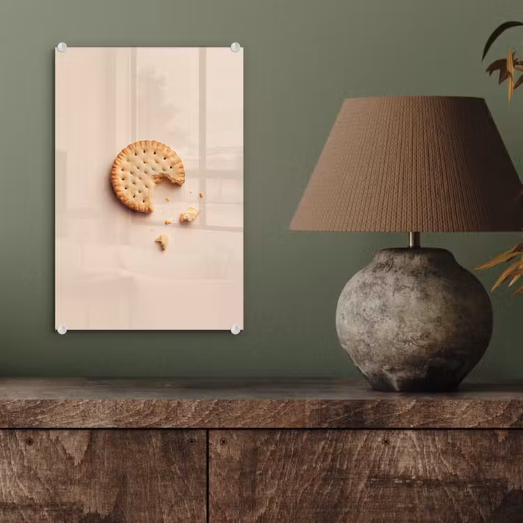 Glas schilderij - Koekje - Kruimels - beige — 4