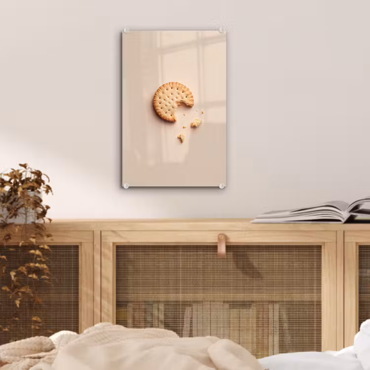 Glas schilderij - Koekje - Kruimels - beige — 5