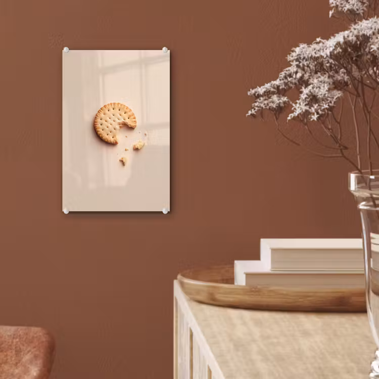 Glas schilderij - Koekje - Kruimels - beige — 6