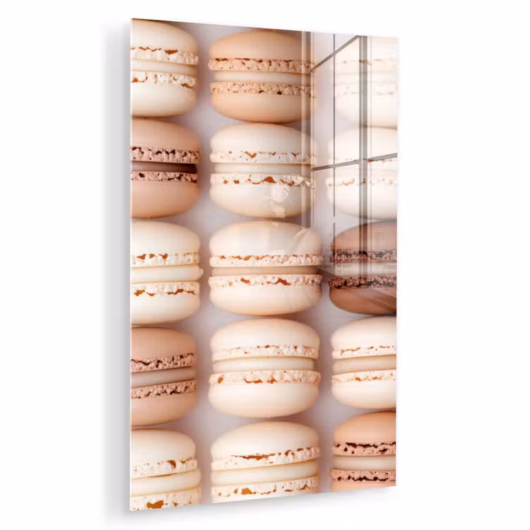 Glas schilderij - Macarons - Beige - Bruin — 1