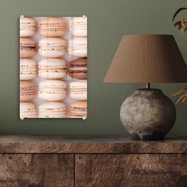 Glas schilderij - Macarons - Beige - Bruin — 4