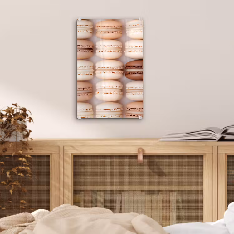 Glas schilderij - Macarons - Beige - Bruin — 5