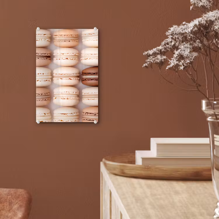Glas schilderij - Macarons - Beige - Bruin — 6