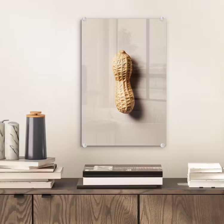 Glas schilderij - Pinda - Ruw - Beige — 2