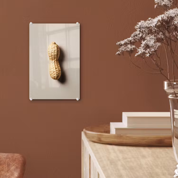 Glas schilderij - Pinda - Ruw - Beige — 6
