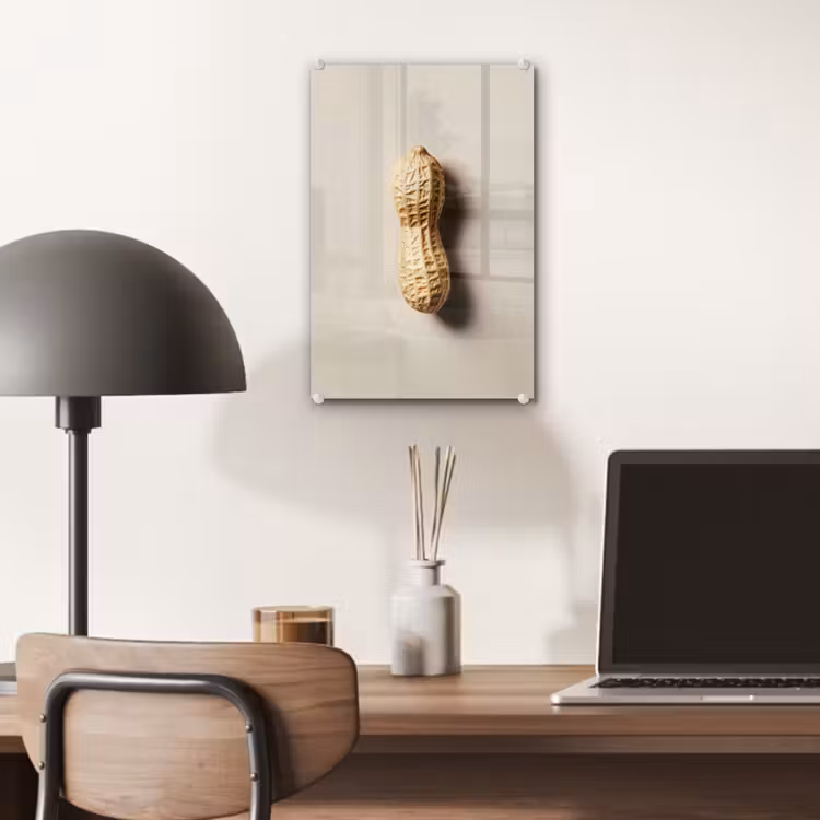 Glas schilderij - Pinda - Ruw - Beige — 7