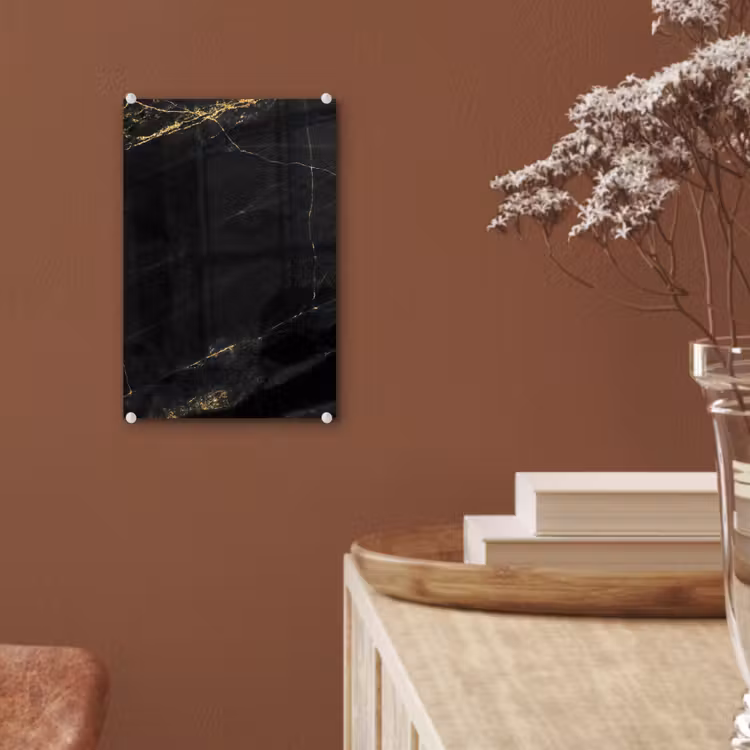 Glas schilderij - Marmer - Zwart - Goud - Chic - Marmerlook - Design — 6