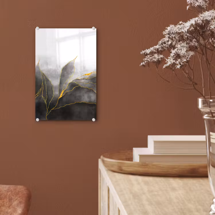 Glas schilderij - Marmer - Zwart - Goud - Luxe - Marmerlook — 5