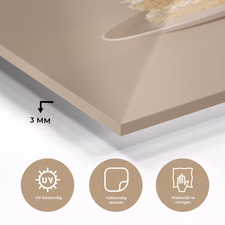 Glas schilderij - Vanilletaart - Cake - Romig — 3
