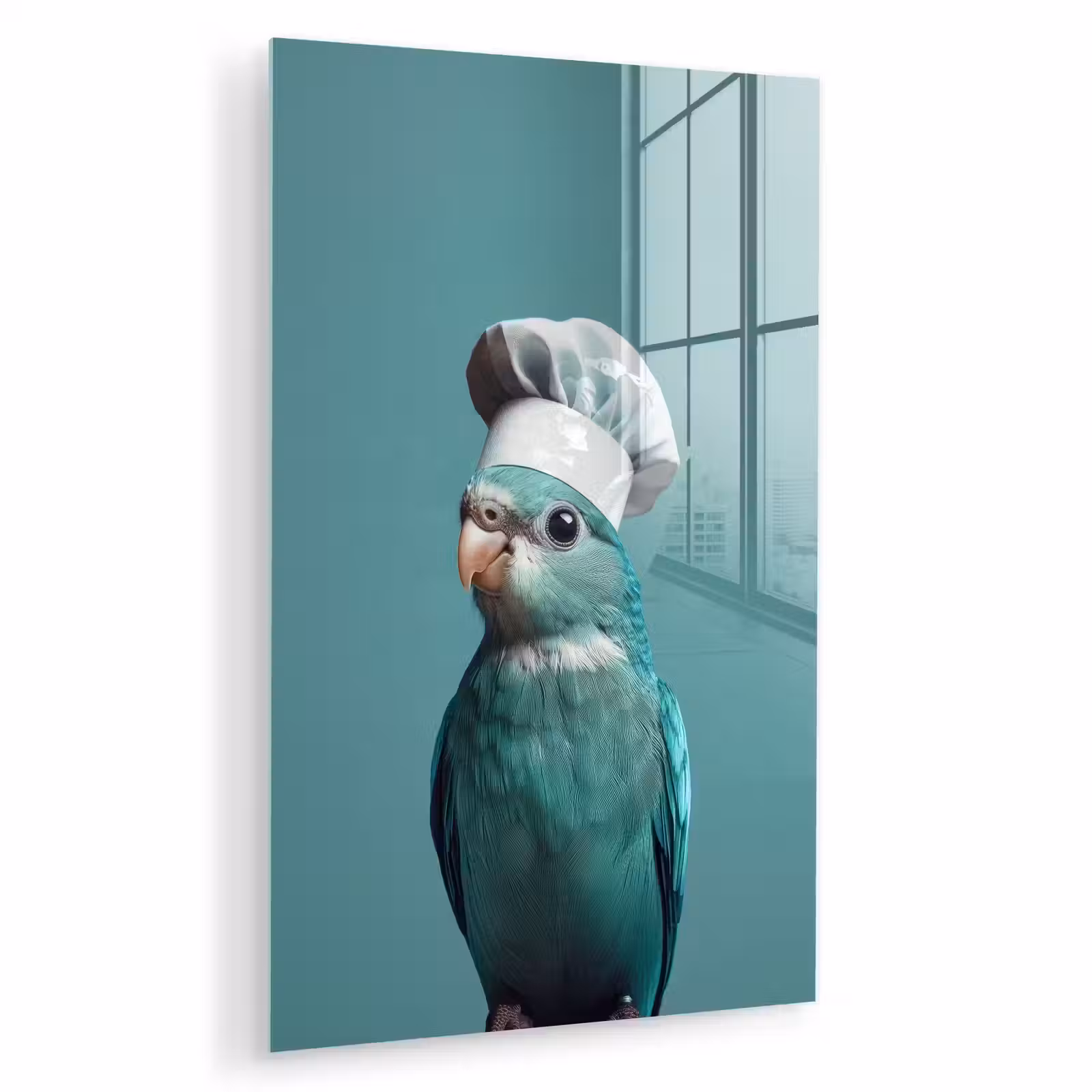 Glas schilderij - Parkiet - Vogel - Koksmuts - Cute — 1