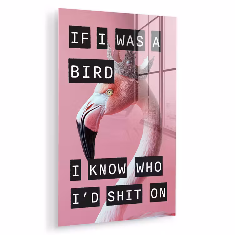 Glas schilderij - Flamingo - Roze - Vogel - Decoratie — 1