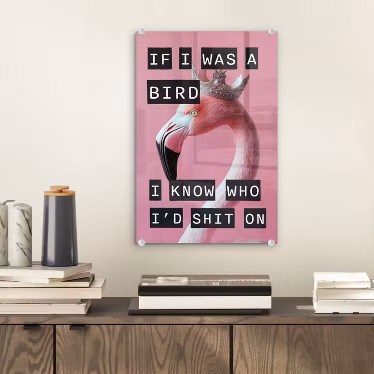 Glas schilderij - Flamingo - Roze - Vogel - Decoratie — 2