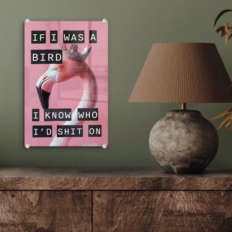 Glas schilderij - Flamingo - Roze - Vogel - Decoratie — 4