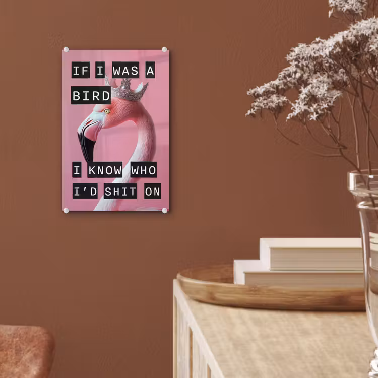 Glas schilderij - Flamingo - Roze - Vogel - Decoratie — 6