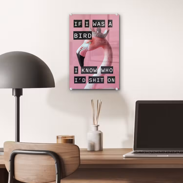 Glas schilderij - Flamingo - Roze - Vogel - Decoratie — 7