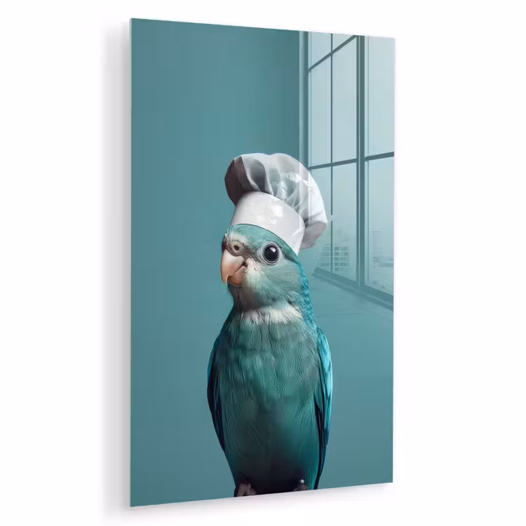 Glas schilderij - Parkiet - Vogel - Koksmuts - Cute — 1
