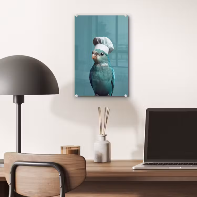 Glas schilderij - Parkiet - Vogel - Koksmuts - Cute — 7