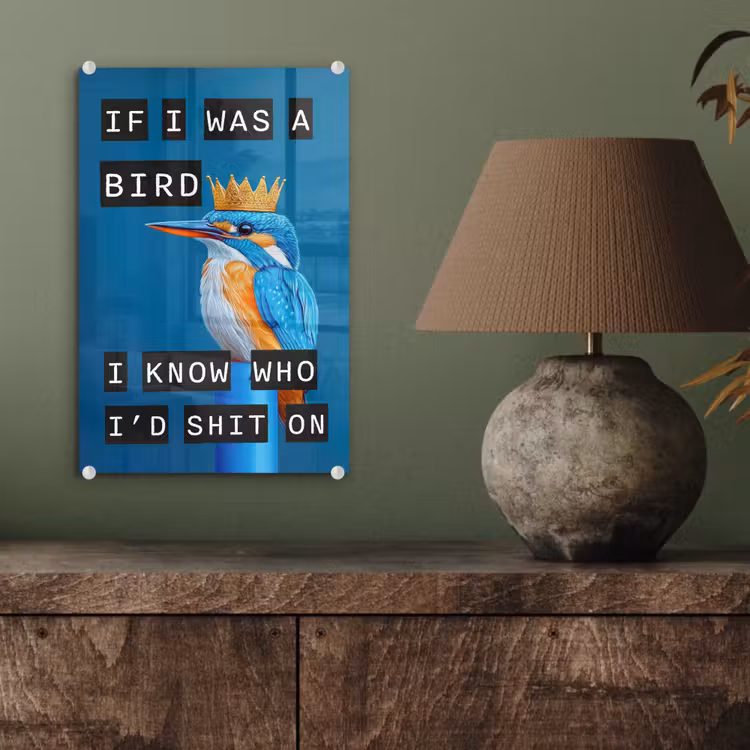 Glas schilderij - Vogel - Decoratie - Ijsvogel - Blauw — 4