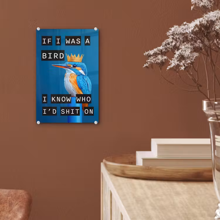 Glas schilderij - Vogel - Decoratie - Ijsvogel - Blauw — 6